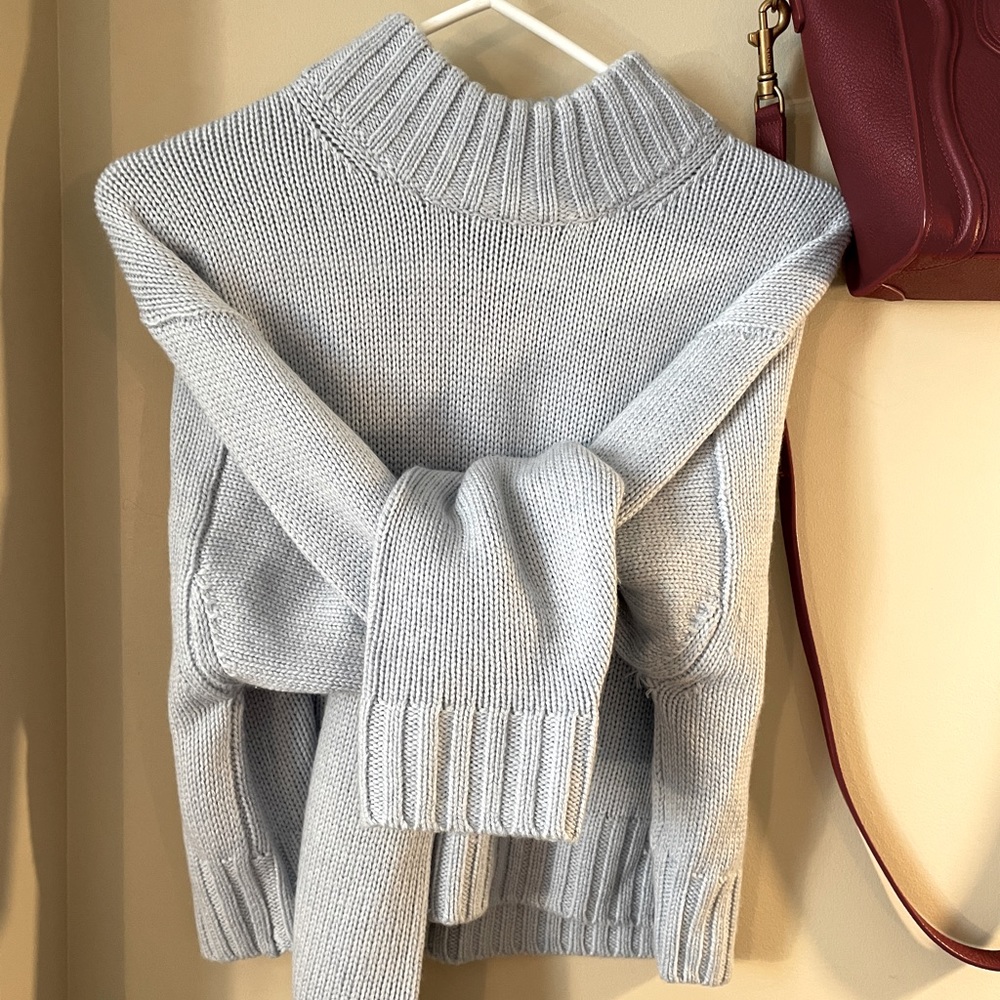 Aritzia Crop Mock Neck Sweater 100% Merino Wool